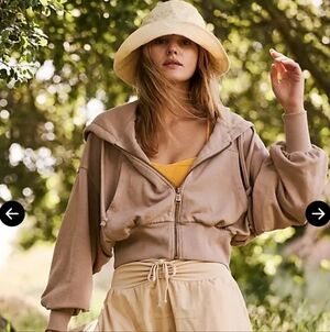 FP Movement Low Key Zip Up Small Tan Toupe